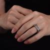 Retro Square Disc Ring for Men, Street Style Ring, High-end Trendy Closed-mouth Handmade Ring and Jewelry