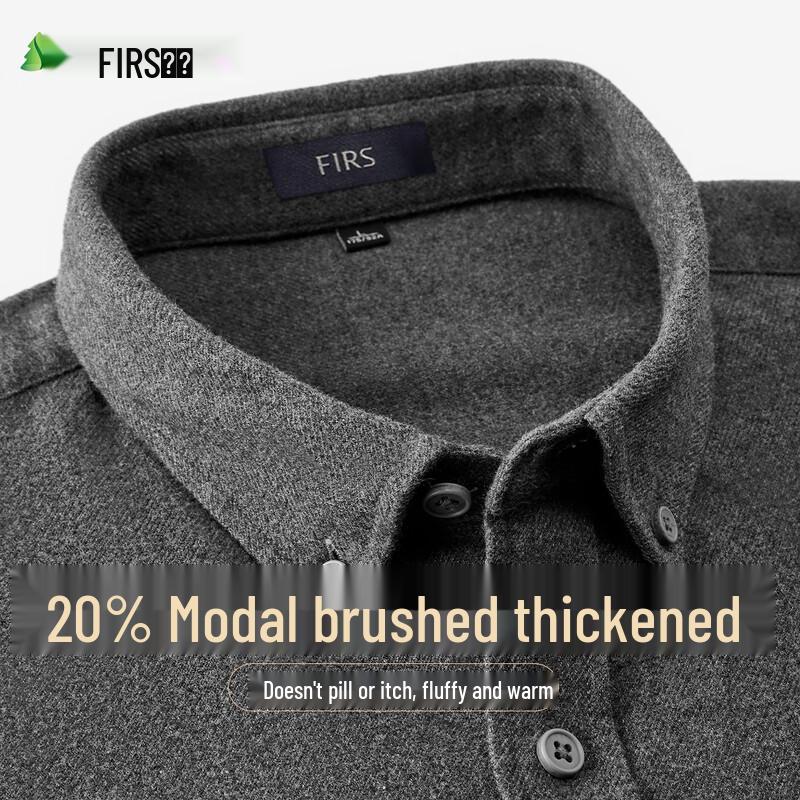 

FIRS Men s Modal Blend Brushed Long Sleeve Shirt XL