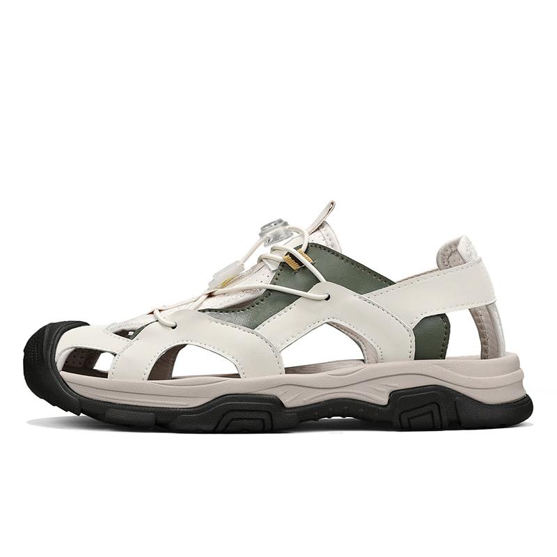 

Fashion Summer Men Casual Leather Beach Sandals Classic Breathable all-match Sandals Fashion Outdoor Non-slip Light Walking Hiking Shoes 46 белый