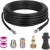 YUET 20M Pressure Washer Drain Cleaning Hose Cleaner Set with Adapter, Hose-Free Sewer Injector, Rotating Nozzle, Replacement for Karcher Washers, Kär