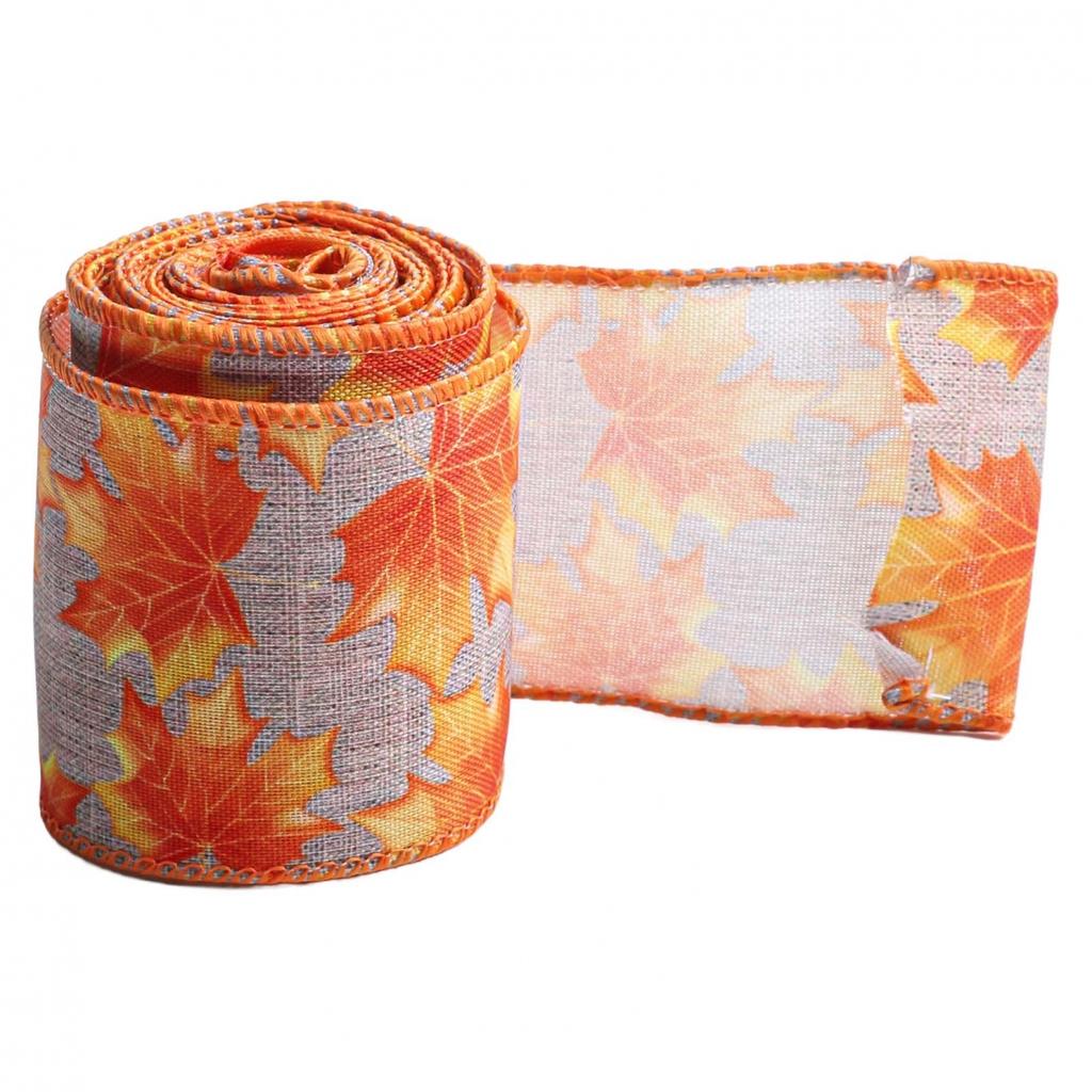 Thanksgiving Ribbon Autumn Harvest Overlock Ribbon Pumpkin