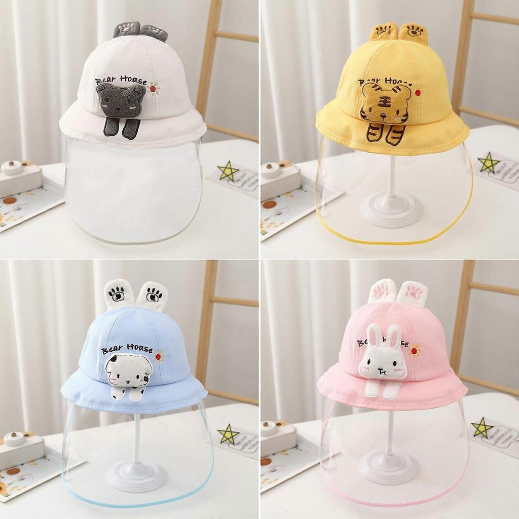 Toddler Sun Hat Bucket Hat Headdress with Detachable Face Guard Sun for Protective Cap Kid Beach Hasts  Yellow