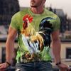 Funny Chicken 3D Printing T-Shirts Men Women O-Neck Short Sleeve T Shirt Casual Oversized Harajuku Y2k Tops Tees Kid Clothing
