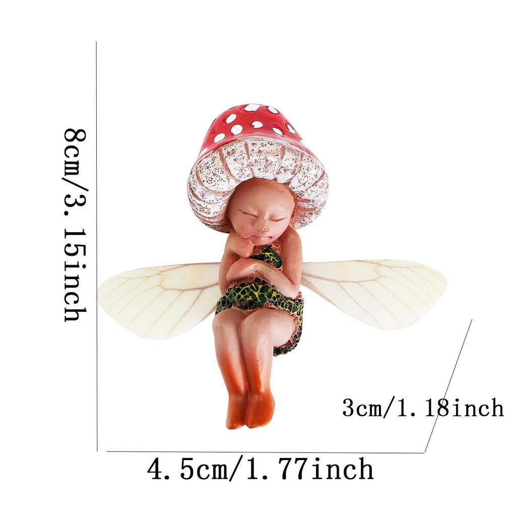 

Cottagestyle Fairy Resin Ornament With Mushroom Detail For Outdoor Garden Decoration
