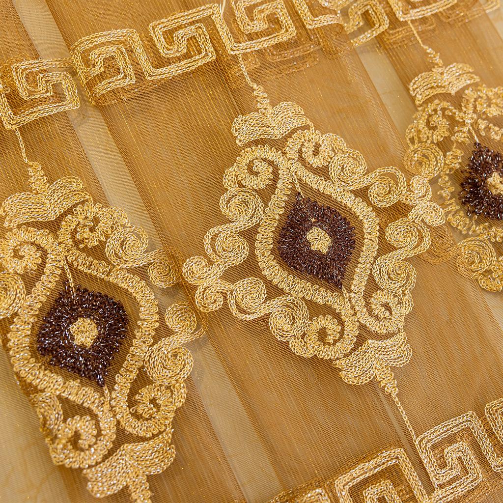 Floral Jacquard Gauze Curtains | Semi-Sheer Light Filtering for Bedroom Living Room Balcony, All-Season Elegant Home Decor