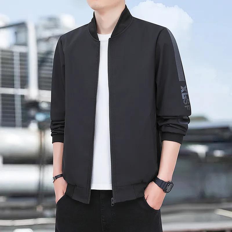 

Men s Black Zip Up Bomber Jacket Long Sleeve Casual Outerwear M чёрный