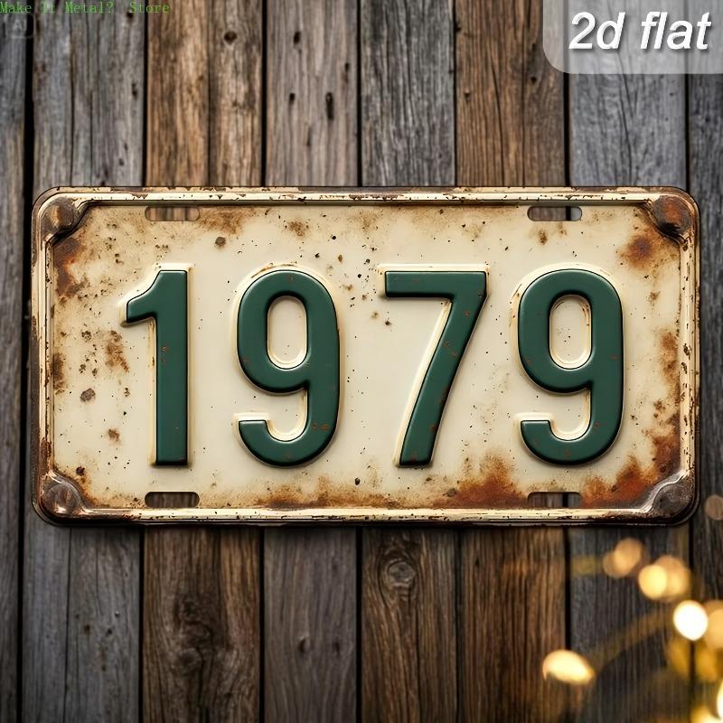 D flat pc aluminum retro license plate vintage style metal wall decor bar