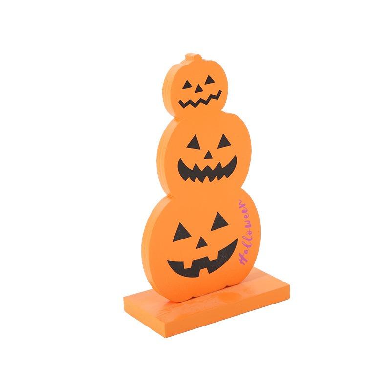 Halloween Pumpkin Ornament Halloween Party Decoration Wooden Crafts Creative Haunted House Tomb Wooden Ornament