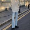 Mid-waist Guochao micro-elastic hip-hop graffiti skateboard high street new quality micro-pull jeans trend