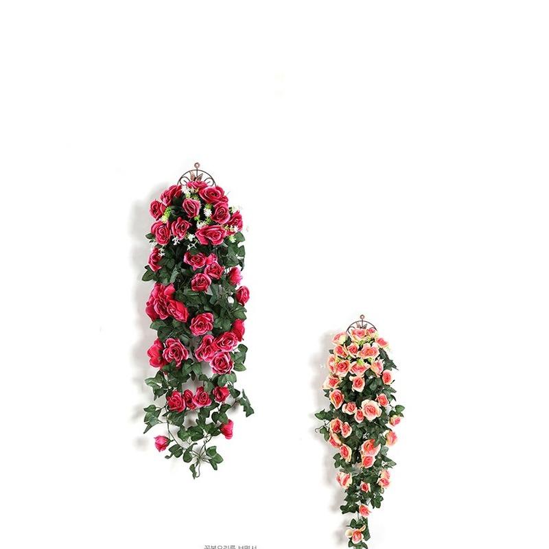 Artificial Rattan Vine Decoration Wall Hanging Roses Home Decor Wedding Door Christmas Fake Flower