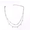 New Kpop Vintage Double Moon Star Necklace Pendant Clavicle Chain Birthday Gift Pendant for Women's Fine Jewelry
