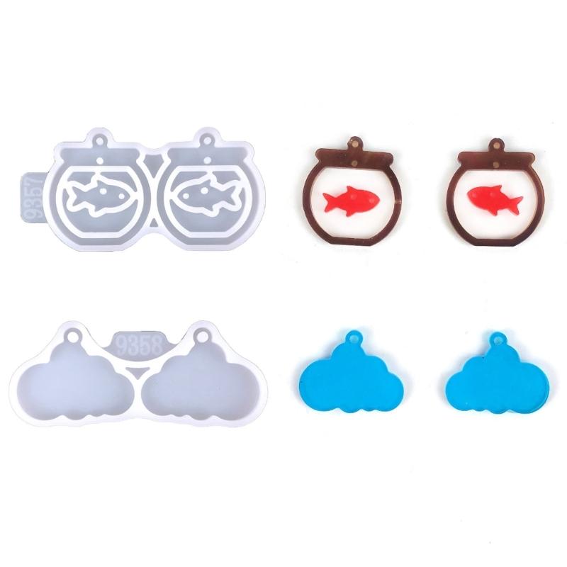 Fishbowl Clouds Necklace Mold Silicone Pendant Mold Earring Ornament Epoxy Resin Casting Jewelry Making Diy Crafts