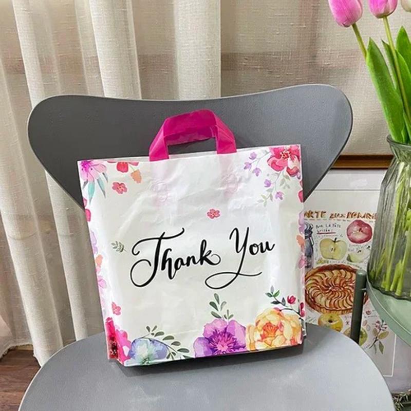 50 stücke Hochwertige Dicke Handtasche Bekleidungsgeschäft Geschenkladen Kunststoff druck Verpackungsbeutel Mode Langlebige Tragbare Einkaufstasche