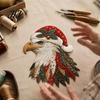 Eagle Themed Home Ornament Patchwork DIY Kit, Christmas Fabric Art Halloween Sewing Kit Patriotic Craft for Handmade Wall Decor Relaxing Crafting