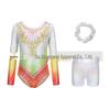 Colorful High-Elastic Silver Gymnastics Leotard for Children - Dance & Performance Wear Set