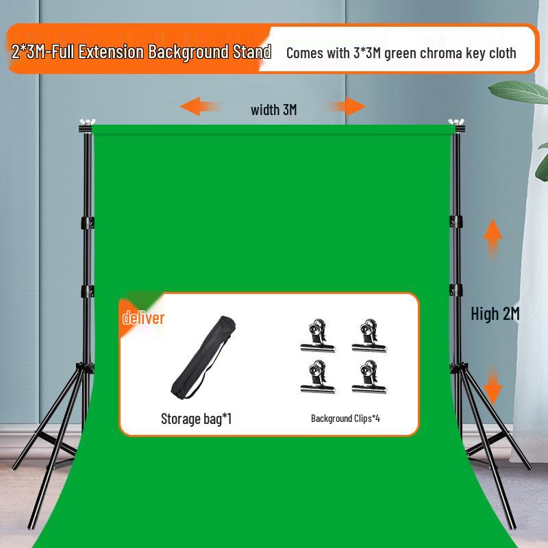 Portable Pull-Down Green Screen: Thick, Liftable, Telescopic Background for Keying and Live Streaming