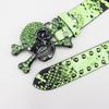 Y2K Rhinestone Skull & Snake Punk Belt - Unisex Leather with Rivet Decoration