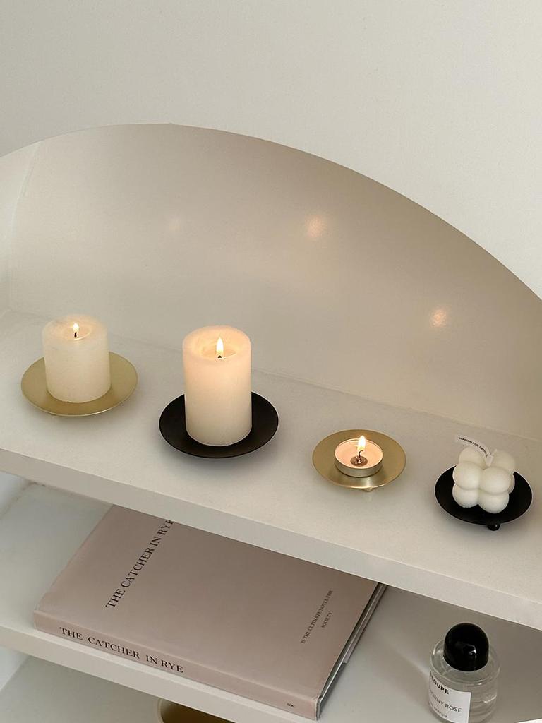 European Retro Wrought Iron Candle Holder and Jewelry Display Tray