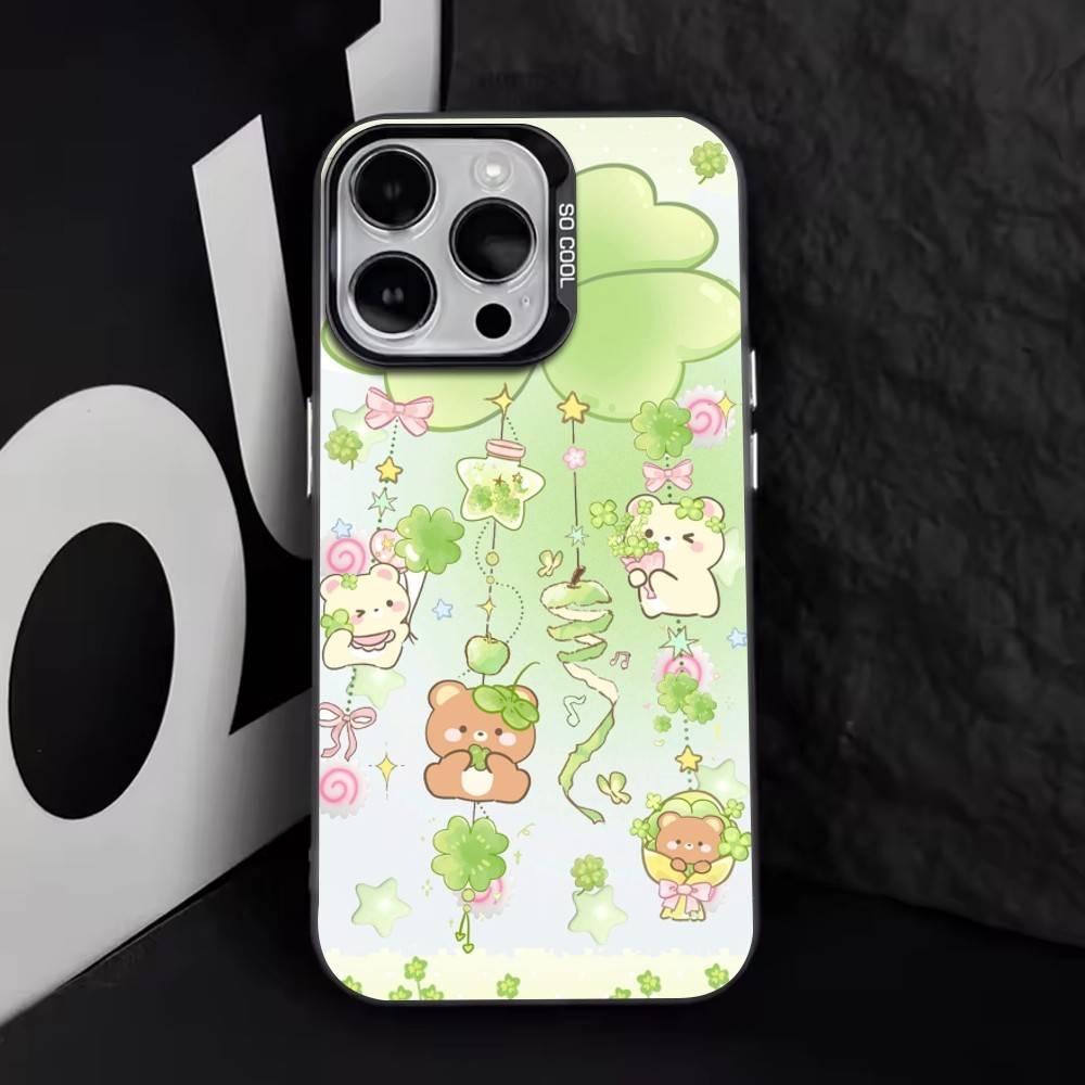 Lucky Clover   Phone Case For iPhone 17,16,15,14,13,12,11 Plus,Pro Max,XS,Colorful Silver Phone case Funda Cover iPhone13PROMAX