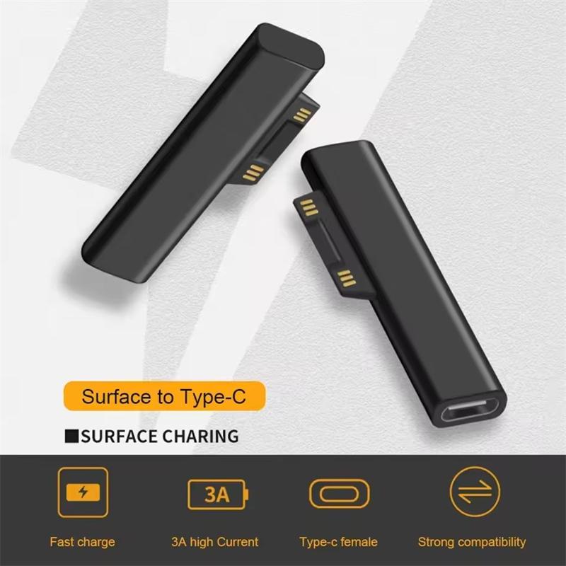 65W 102W PD Schnelllade-USB-C-Netzteilanschluss für Microsoft Surface Pro X 8 7 6 5 4Go Book USB-C-Buchsen-Konverterstecker