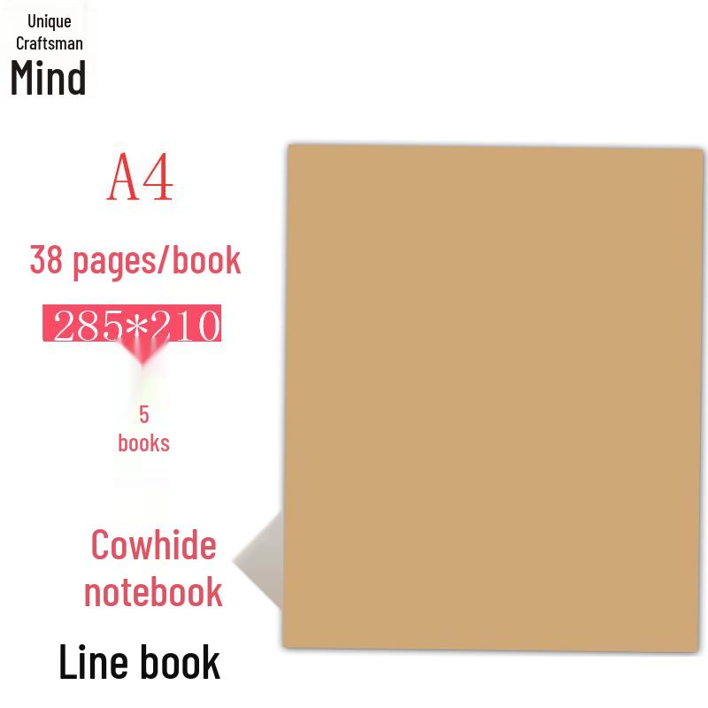 Slim Kraft Paper Notebooks - A4/A5 Lined & Blank, B5 Grid, for Students