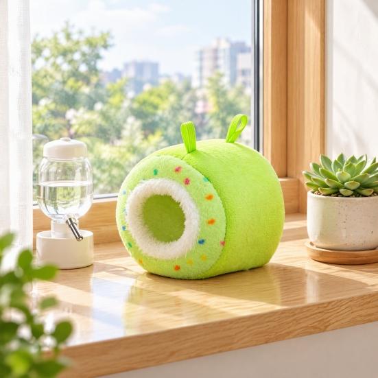 Hanging Small Pet Bed Plush Parrot Bed, Warm Hammock, Cozy Hideout Winter Cave Indoor Sanctuary for Animal Cage Accessory Sugar Glider Hamster