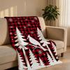 Red Plaid Winter Pack Throw Short Plush Throw Blanket Soft Skin-Friendly Multi-Scene Home Office