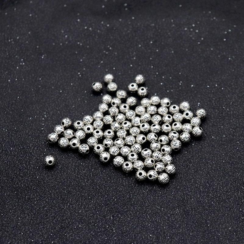 100 peças Contas Redondas de Crucifixo para Colar de Oração, Artesanato para Fazer Pulseiras Construção em Liga Durabilidade Longa