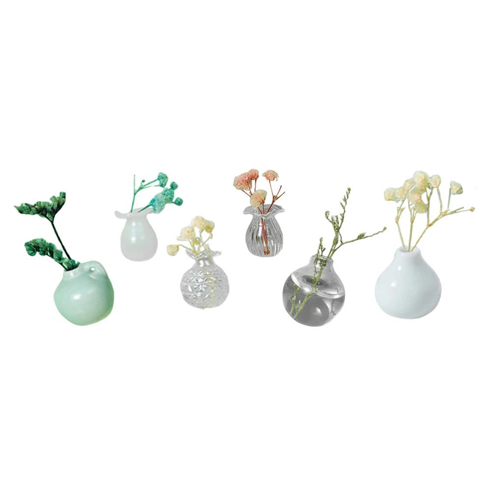 Ceramics Vase Fridge Magnet DIY Porcelain Vase Refrigerator Magnet 3D Vase Decoration Magnet for Air Conditioners Fridge House