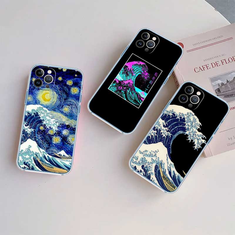 UP32 Great Wave off Kanagawa Transparent Phone Case for Motorola Moto Edge 20 30 40 50 S30 Fusion Ultra Pro Neo Lite + G200 G23