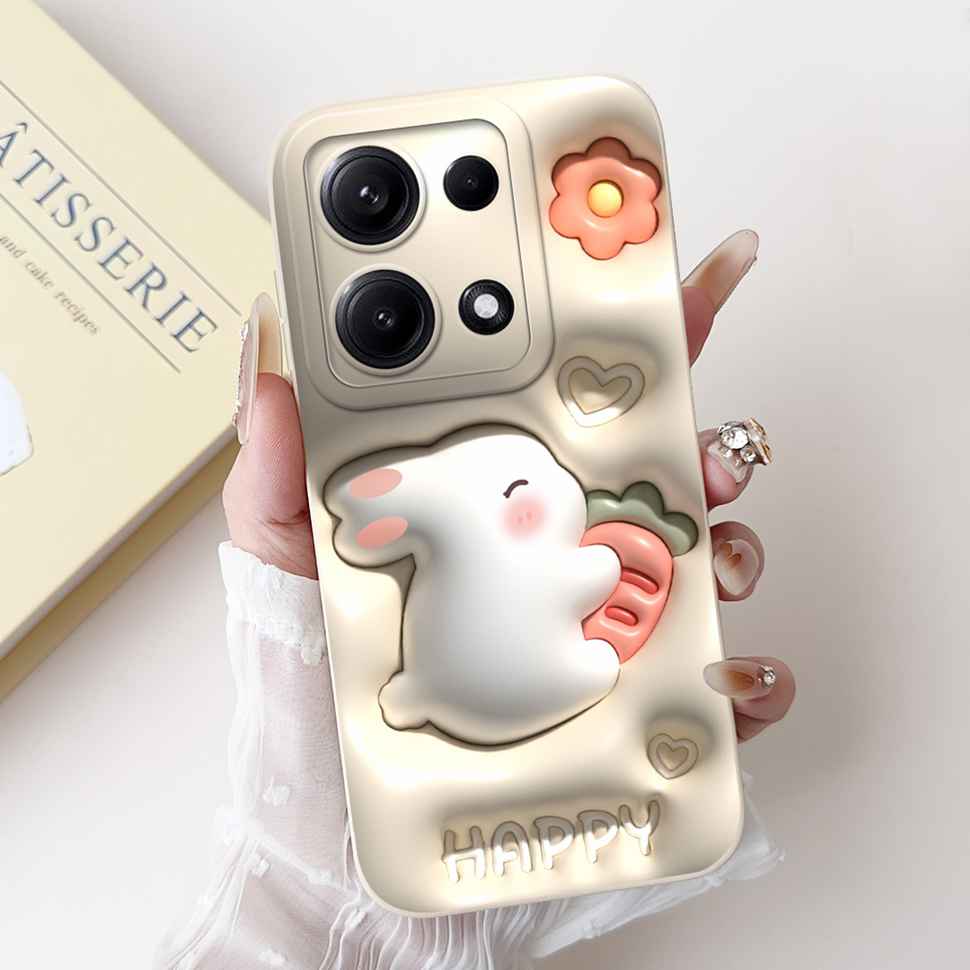 Simple Silicone Case For Redmi Note14s 4G Capa Lovely Panda Rabbit Shockproof Back Cover For Xiaomi Redmi Note 14S Phone Shell