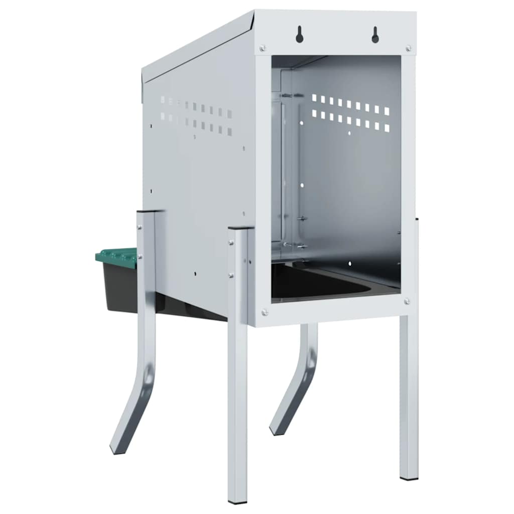 Chicken Nest Box 1 Compartment with Legs Galvanized Steel