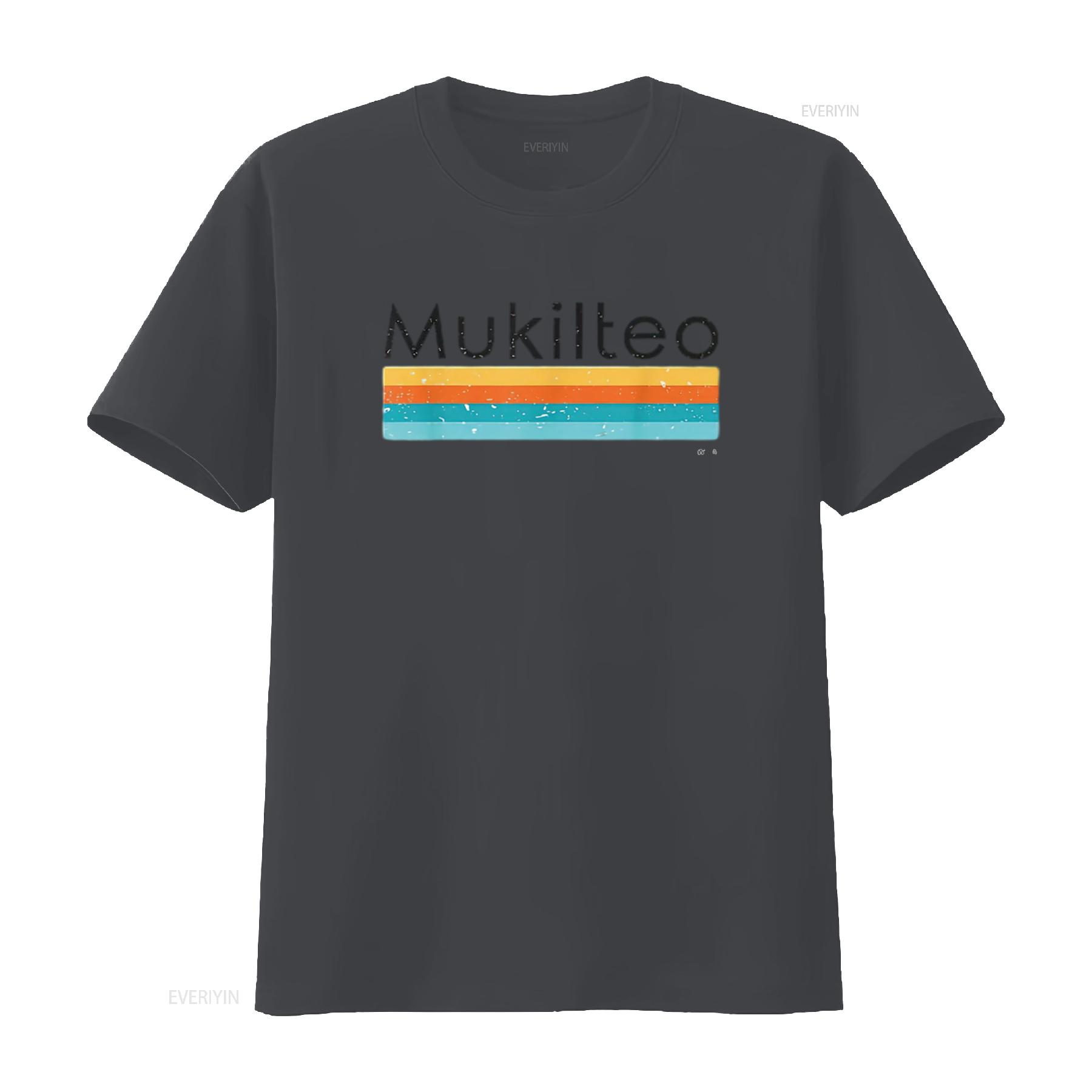 

Mens Vintage Mukilteo WA Retro Design T Shirt White XL vintage Washed Stylish Soft Slightly Casual fashion Breathable 4XL