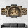 Buddha Statue Sculpture 5 Piece Canvas Wall Art Multi Panel Print Modern Poster Home Decor Picture Gift For Him For Her