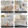 Juego de cama de cuatro piezas de doble hilo estampado, agradable para la piel y transpirable, sábanas lavadas, fundas nórdicas, fundas de almohada, juegos
