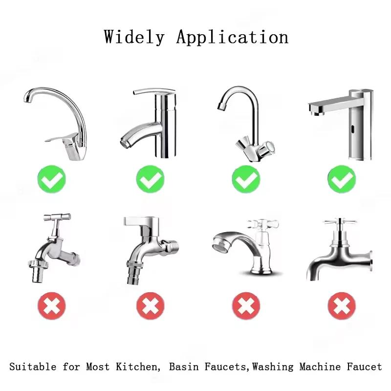 Stainless Steel 1080° Swivel Kitchen Faucet Extender Universal Splashproof Dual Mode Bathroom Sink Accessories with Adapter