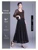 Spring 2026 Sequin Mesh A-line Midi Skirt - Slimming, Drapey, Fashionable, Casual Wear