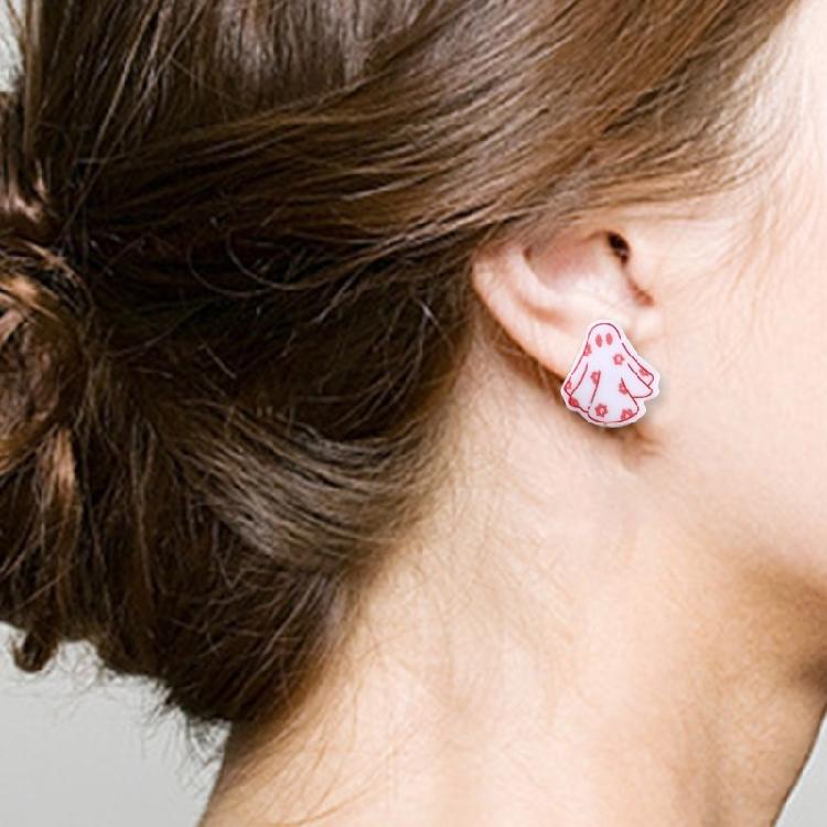 6 Paar bunte Spektralblumen-Ohrringe Gothic-Bluthandabdruck-Stecker-Ohrringe Einzigartige Ohrstecker für ein Mode-Statement