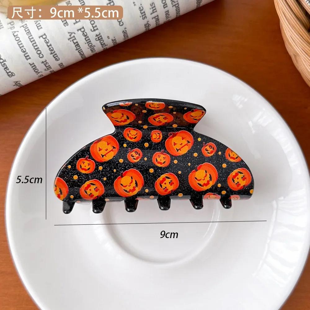 New  Halloween Pumpkin Ghost Spider Wizard Hat Hair Claw Clips for Women Girls Catch Crab Funny Holiday Hairgrip Accessories