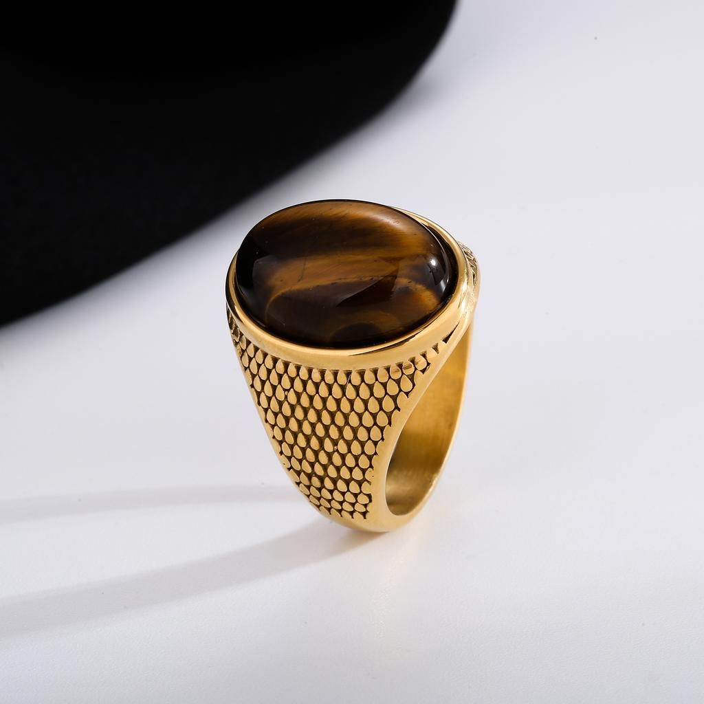 Klassische Herrenringe aus hochwertigem 316L-Edelstahl mit Onyx Trendschmuck