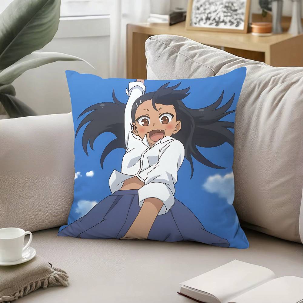 Cute H-Hayase Nagatoro Throw Pillow Covers Pattern Cushion Cover Suitable For Sofa Bedroom Car Pillow Cover