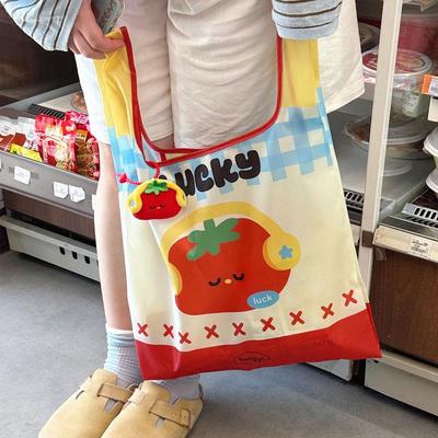 Kawaii Cartoon Einkaufstasche Niedliche faltbare Schülertragetasche Tragbares faltbares Aufbewahrungswerkzeug Umweltfreundliches Geschenk für Mädchen Heiß