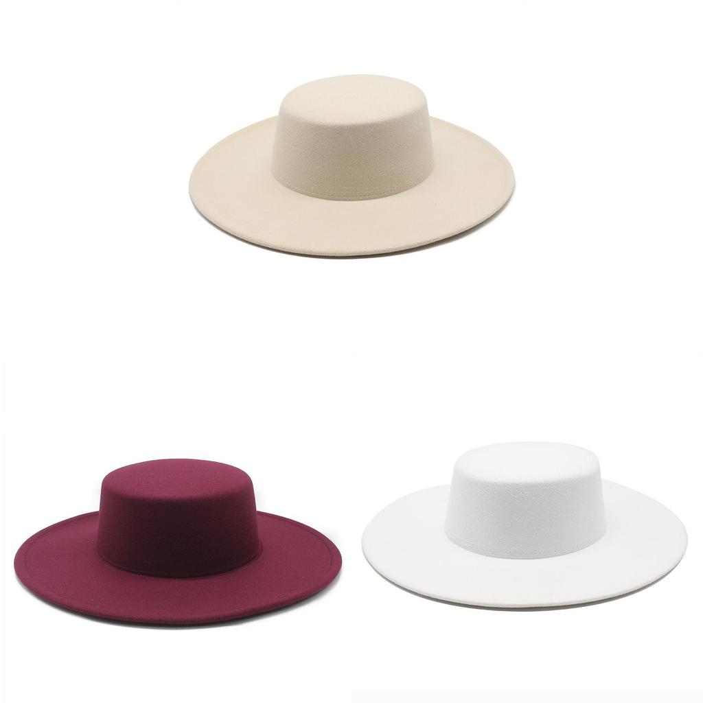 Wool Felt Top Hat With Wide Brim For Formal Events And Winter Wear