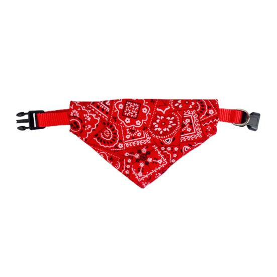 Dog Bandana Collar Paisley Pattern Dog Bandana with D-Ring No-Tie Adjustable Stylish Bandana XS красный
