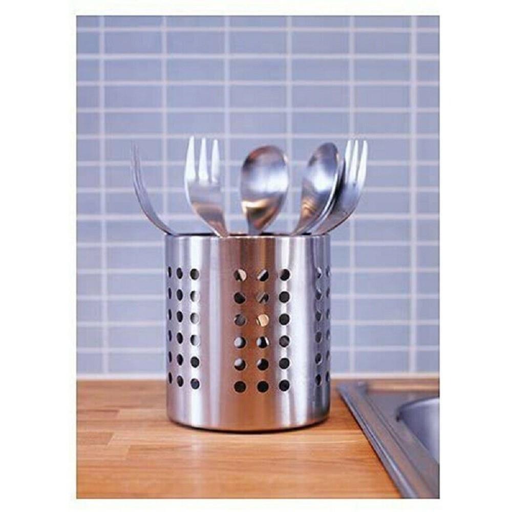 Porta Spugne Lavello Cucina COM-FOUR Cestello Portaposate In Acciaio Inox - Scolaposate Per Cucina, Lavello O Lavastoviglie Organizer Posate Moderno