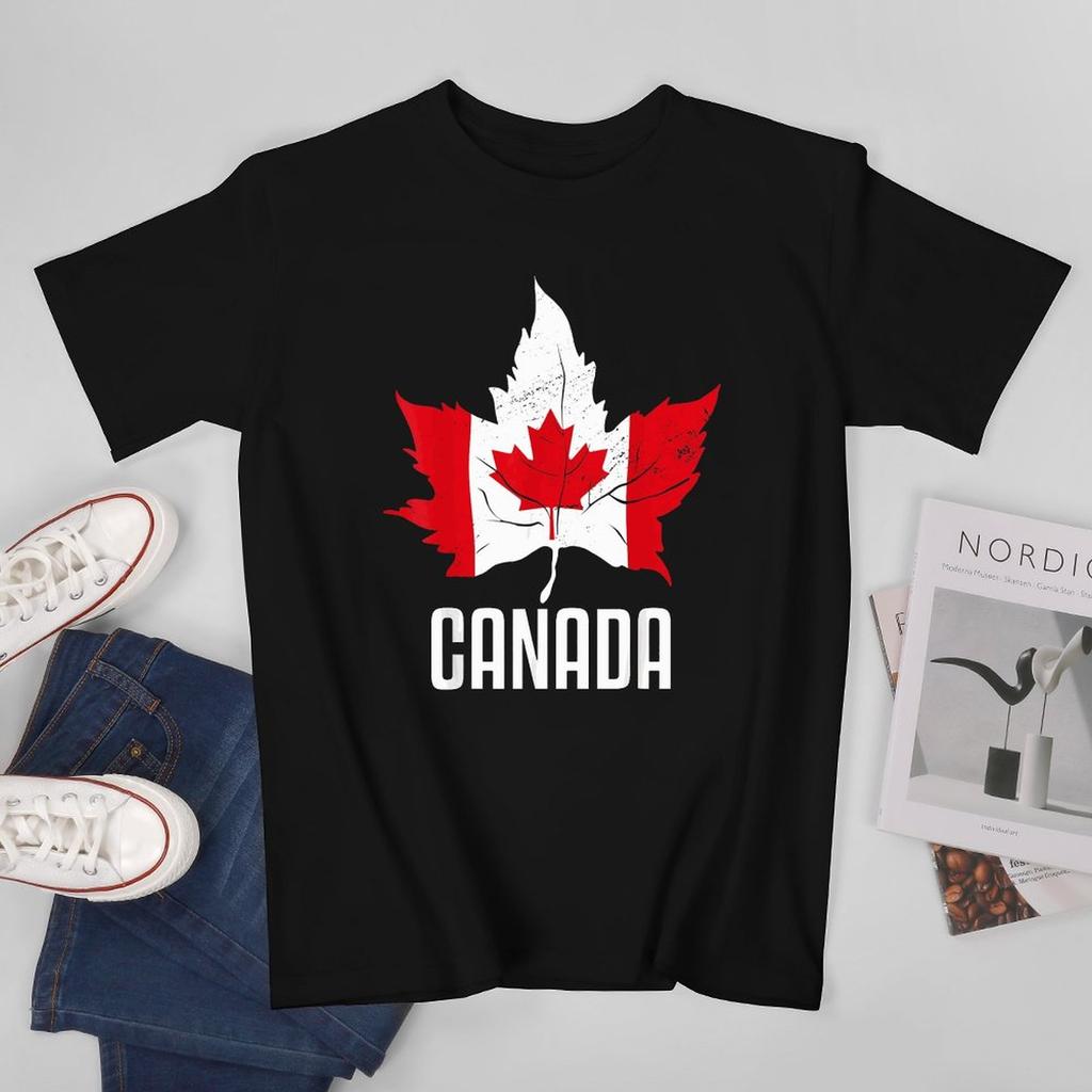 More Design Canada Flag Canadian Unisex Tshirt Tees Tshirt Oneck T Shirts Unisex Boys Clothing 100 Cotton