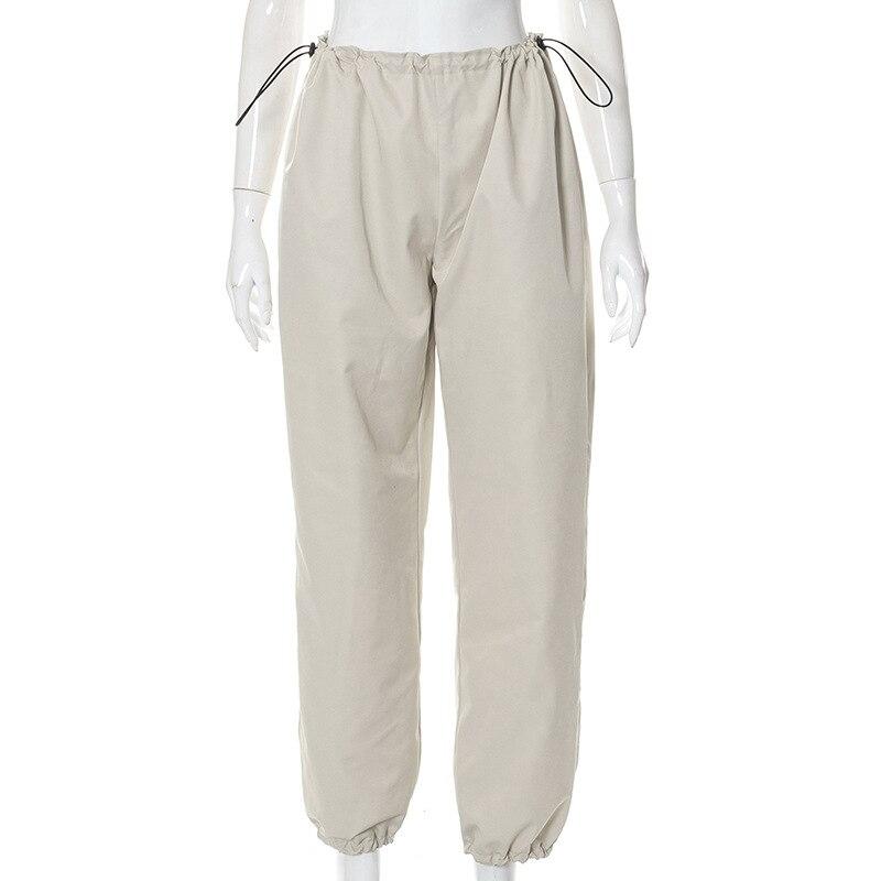 

2022 модные женские спортивные штаны в стиле Харадзюку в стиле панк, шикарные однотонные винтажные брюки, повседневная уличная одежда, мешковатые брюки для бега, свободные широкие брюки S серый