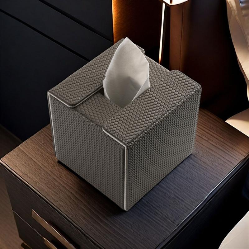 Elegant Faux Leather Tissue Holder Decorative Faux Leather Tissue Box Cover Paper Organizers Perfect For Any Room