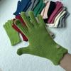 Gants Tricotés en Laine Couleur Pure Laine Gants Chauds Nouveaux Gants Crochetés Féminins Hiver