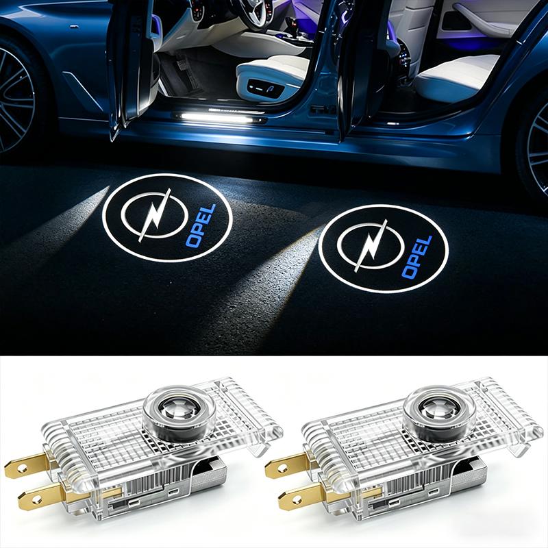 2 Stück LED Auto Tür Willkommenslicht HD Laser Projektor Lampe für Opel Astra C G H Insignia J K Zafira B Corsa Vectra C Corsa C